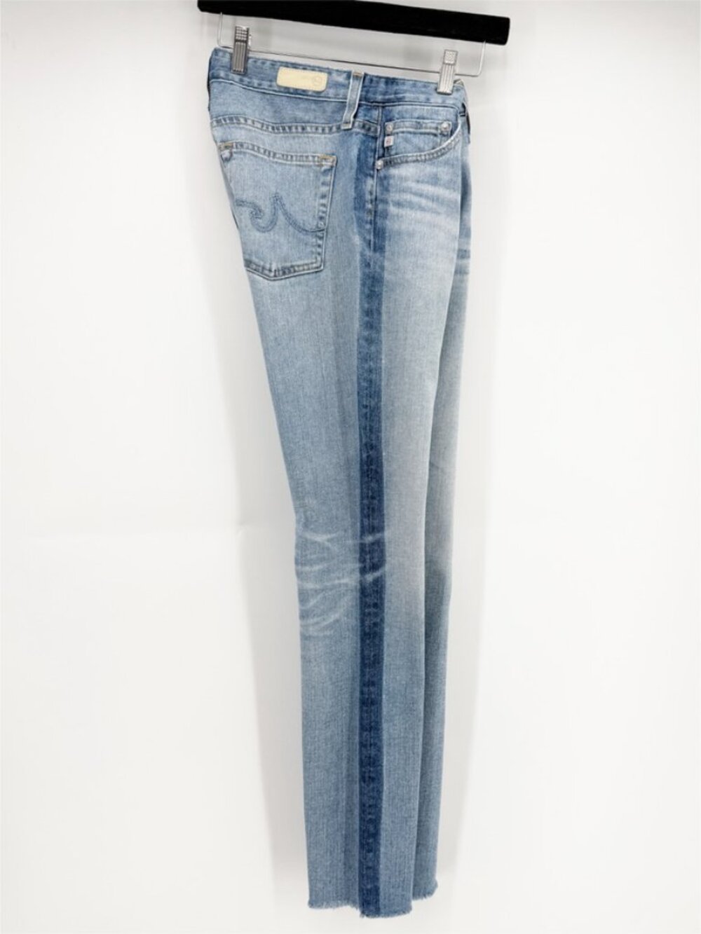 AG Adriano Goldschmied The Mari High Rise Straight Jean Raw Hem 2-Tone 28R - Picture 7 of 11